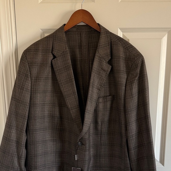 NWT Michael Kors Dark Brown Plaid Blazer 48 R - Picture 2 of 7